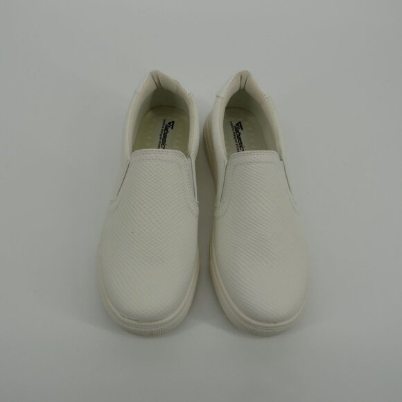 Jabasic Womens Classic White Slip-On Sneakers Textured Pattern 8 NWOT - Picture 1 of 6
